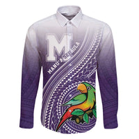 Personalized Manua High School Family Matching Off The Shoulder Long Sleeve Dress and Hawaiian Shirt Polynesian Tribal Pattern
