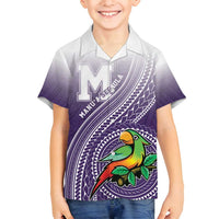 Personalized Manua High School Family Matching Off Shoulder Maxi Dress and Hawaiian Shirt Polynesian Tribal Pattern