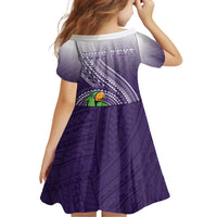 Personalized Manua High School Family Matching Off Shoulder Short Dress and Hawaiian Shirt Polynesian Tribal Pattern
