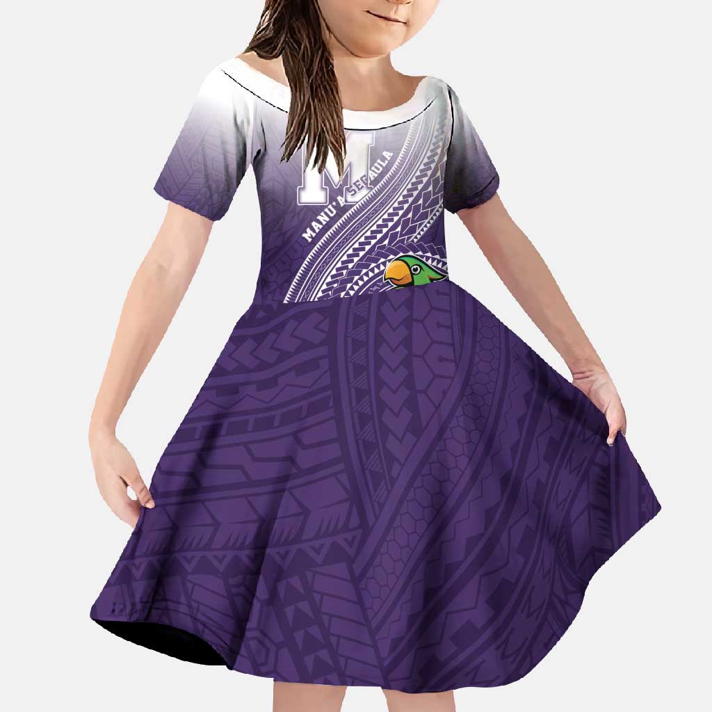 Personalized Manua High School Family Matching Short Sleeve Bodycon Dress and Hawaiian Shirt Polynesian Tribal Pattern