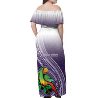Personalized Manua High School Off Shoulder Maxi Dress Polynesian Tribal Pattern