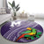Manua High School Round Carpet Polynesian Tribal Pattern