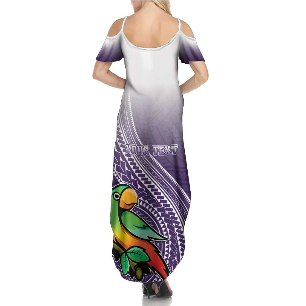 Personalized Manua High School Summer Maxi Dress Polynesian Tribal Pattern