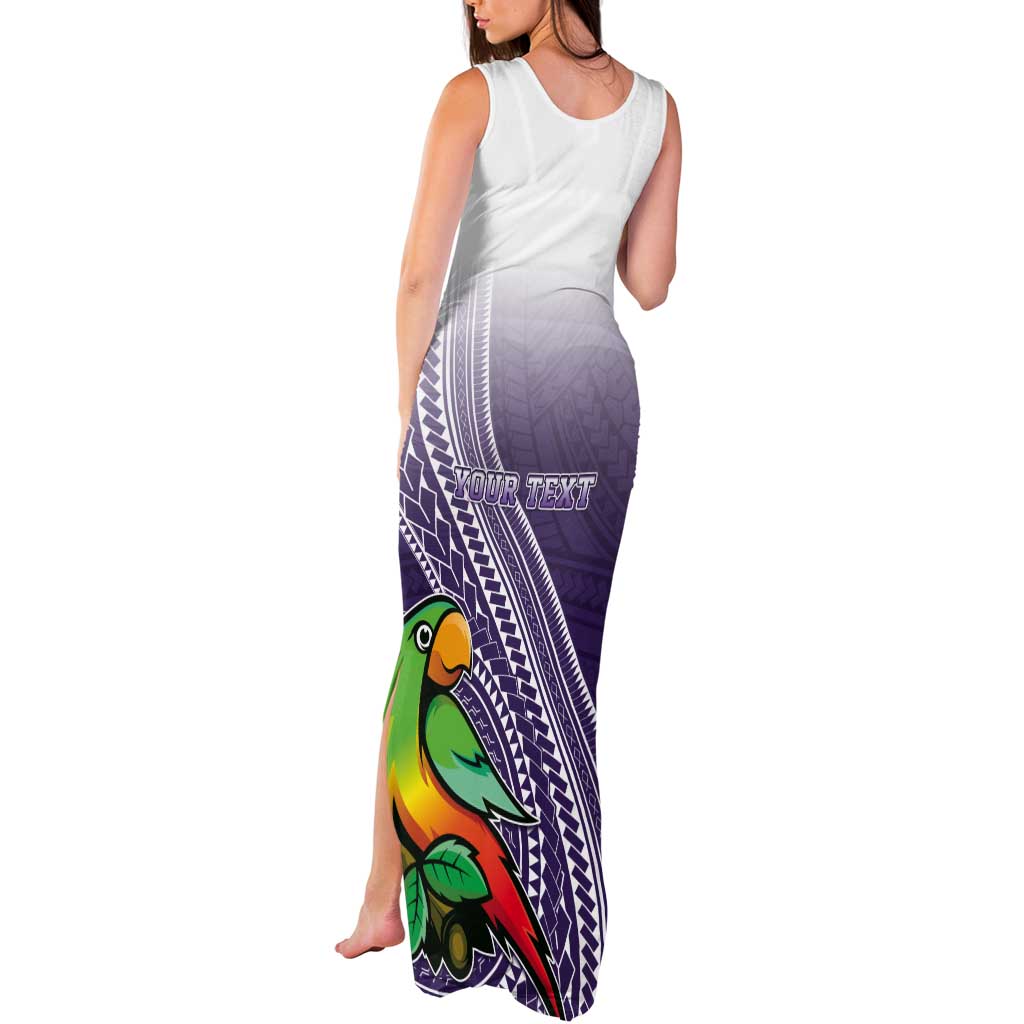 Personalized Manua High School Tank Maxi Dress Polynesian Tribal Pattern