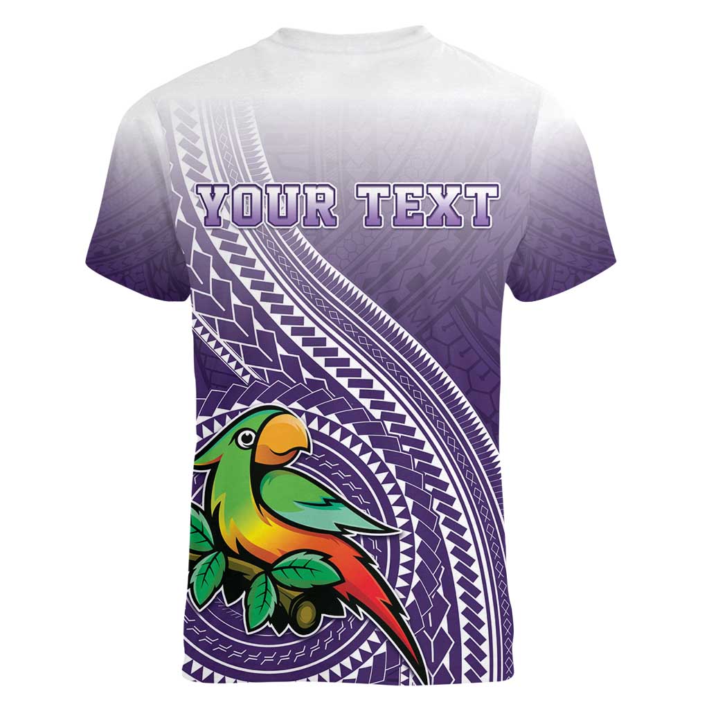 Personalized Manua High School Women V-Neck T-Shirt Polynesian Tribal Pattern