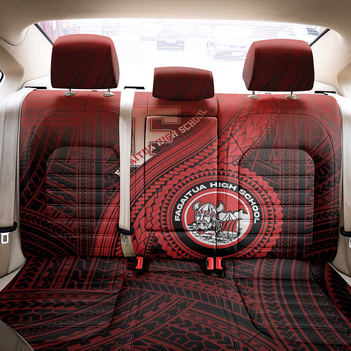 Fagaitua High School Back Car Seat Cover Polynesian Tribal Pattern