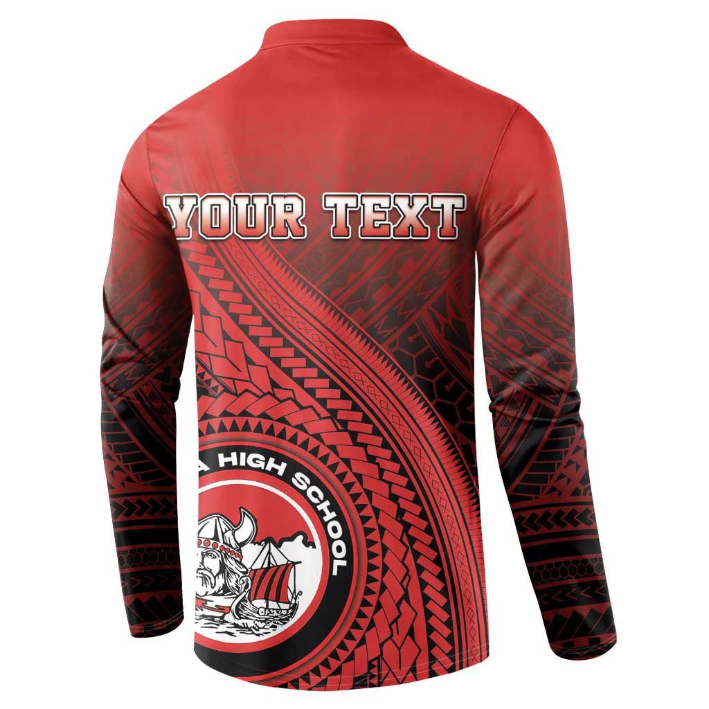 Personalized Fagaitua High School Button Sweatshirt Polynesian Tribal Pattern