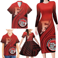 Personalized Fagaitua High School Family Matching Long Sleeve Bodycon Dress and Hawaiian Shirt Polynesian Tribal Pattern LT05 - Polynesian Pride