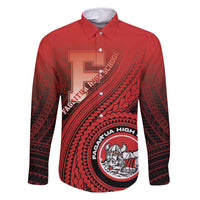 Personalized Fagaitua High School Family Matching Long Sleeve Bodycon Dress and Hawaiian Shirt Polynesian Tribal Pattern LT05 Dad's Shirt - Long Sleeve Red - Polynesian Pride