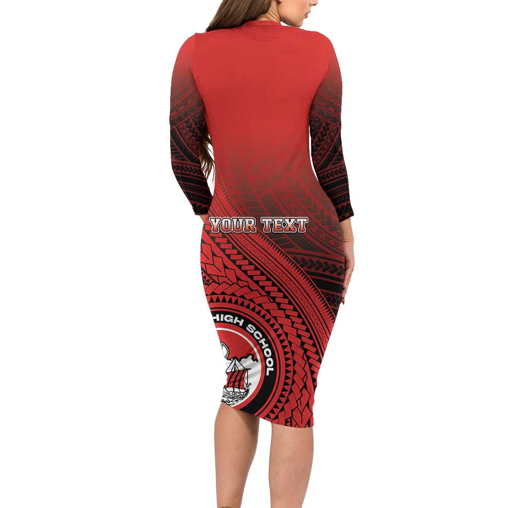 Personalized Fagaitua High School Family Matching Long Sleeve Bodycon Dress and Hawaiian Shirt Polynesian Tribal Pattern LT05 - Polynesian Pride