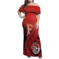 Personalized Fagaitua High School Family Matching Off Shoulder Maxi Dress and Hawaiian Shirt Polynesian Tribal Pattern
