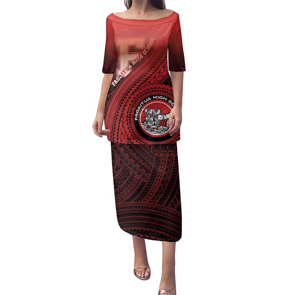 Personalized Fagaitua High School Family Matching Puletasi and Hawaiian Shirt Polynesian Tribal Pattern