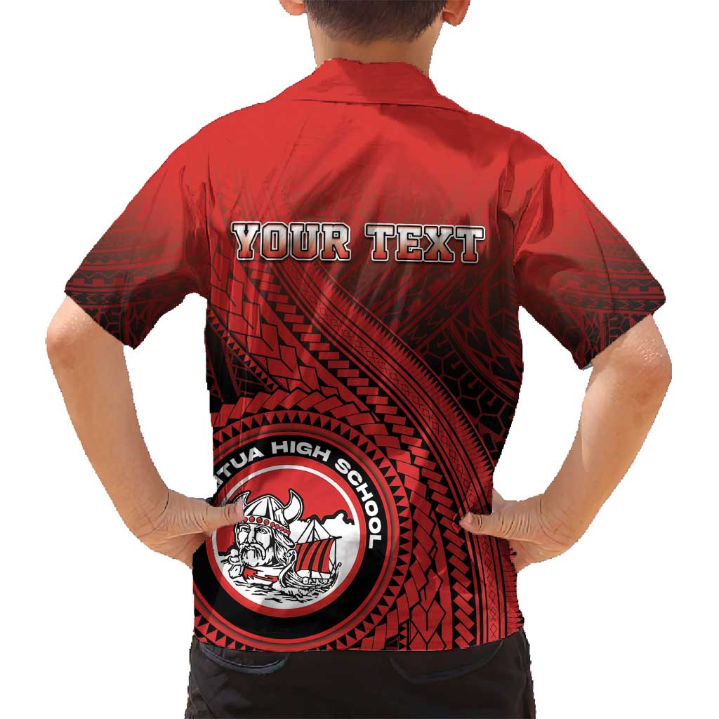 Personalized Fagaitua High School Family Matching Summer Maxi Dress and Hawaiian Shirt Polynesian Tribal Pattern