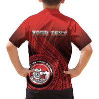 Personalized Fagaitua High School Family Matching Summer Maxi Dress and Hawaiian Shirt Polynesian Tribal Pattern