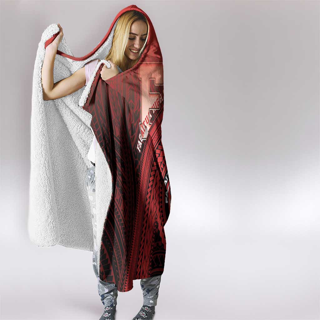 Fagaitua High School Hooded Blanket Polynesian Tribal Pattern