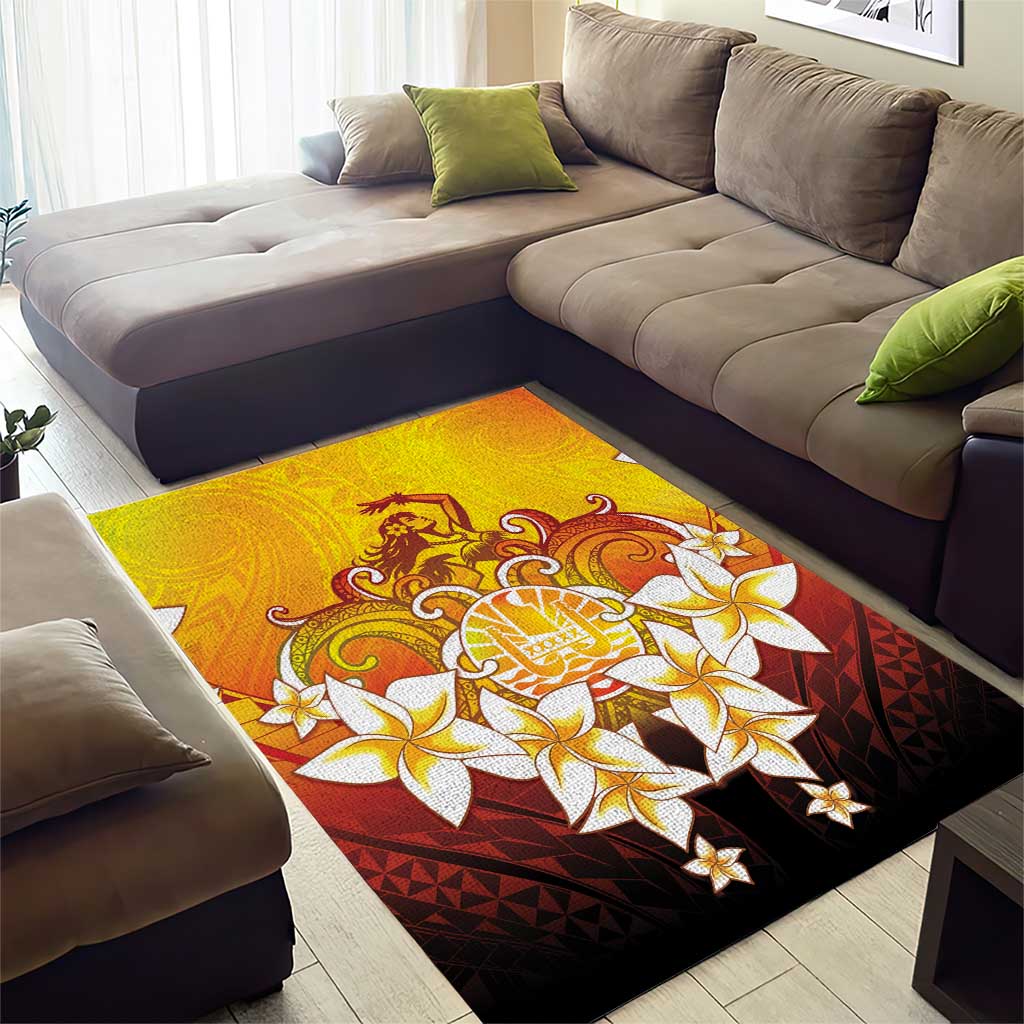 Tahiti Heiva Festival Area Rug Tahitian Vahine Plumeria Flowers LT05 - Polynesian Pride