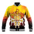 Tahiti Heiva Festival Baseball Jacket Tahitian Vahine Plumeria Flowers