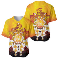 Tahiti Heiva Festival Baseball Jersey Tahitian Vahine Plumeria Flowers LT05 - Polynesian Pride