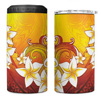 Tahiti Heiva Festival 4 in 1 Can Cooler Tumbler Tahitian Vahine Plumeria Flowers LT05 One Size: 16 oz Yellow - Polynesian Pride