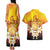 Tahiti Heiva Festival Couples Matching Tank Maxi Dress and Hawaiian Shirt Tahitian Vahine Plumeria Flowers