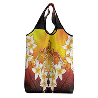 Tahiti Heiva Festival Grocery Bag Tahitian Vahine Plumeria Flowers LT05 - Polynesian Pride