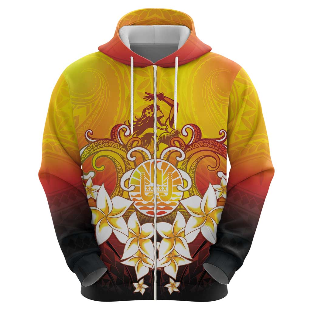 Tahiti Heiva Festival Hoodie Tahitian Vahine Plumeria Flowers LT05 - Polynesian Pride