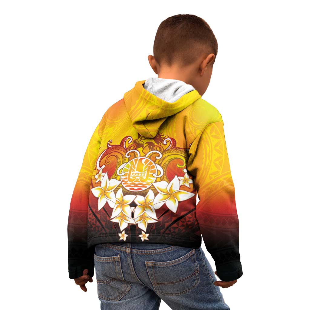 Tahiti Heiva Festival Kid Hoodie Tahitian Vahine Plumeria Flowers LT05 - Polynesian Pride