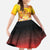 Tahiti Heiva Festival Kid Short Sleeve Dress Tahitian Vahine Plumeria Flowers