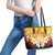 Tahiti Heiva Festival Leather Tote Bag Tahitian Vahine Plumeria Flowers