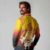 Tahiti Heiva Festival Long Sleeve Polo Shirt Tahitian Vahine Plumeria Flowers LT05 - Polynesian Pride