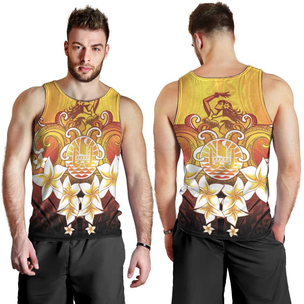 Tahiti Heiva Festival Men Tank Top Tahitian Vahine Plumeria Flowers LT05 - Polynesian Pride