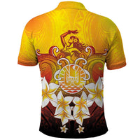 Tahiti Heiva Festival Polo Shirt Tahitian Vahine Plumeria Flowers LT05 - Polynesian Pride