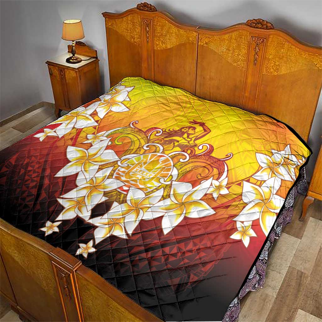 Tahiti Heiva Festival Quilt Tahitian Vahine Plumeria Flowers LT05 - Polynesian Pride