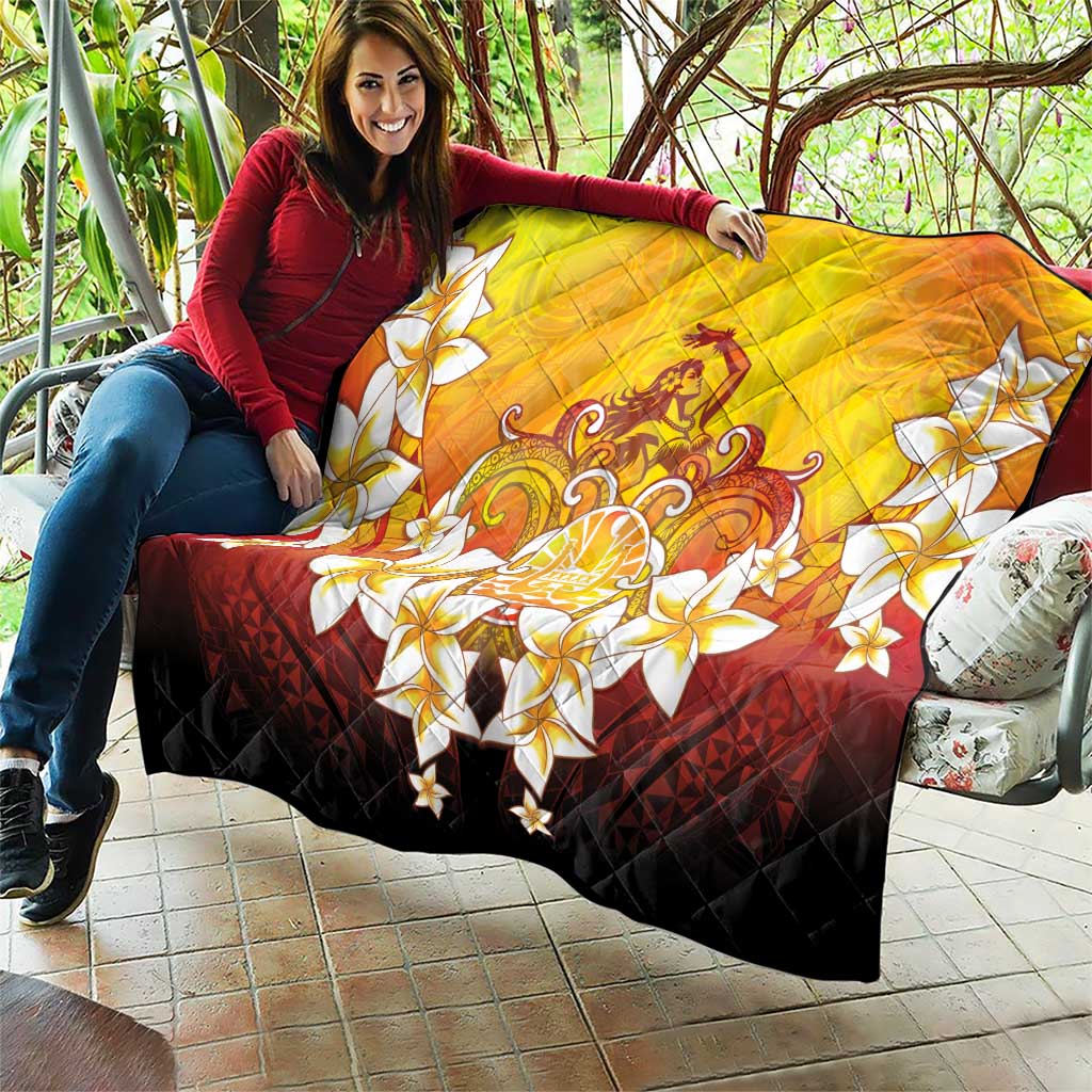 Tahiti Heiva Festival Quilt Tahitian Vahine Plumeria Flowers LT05 - Polynesian Pride