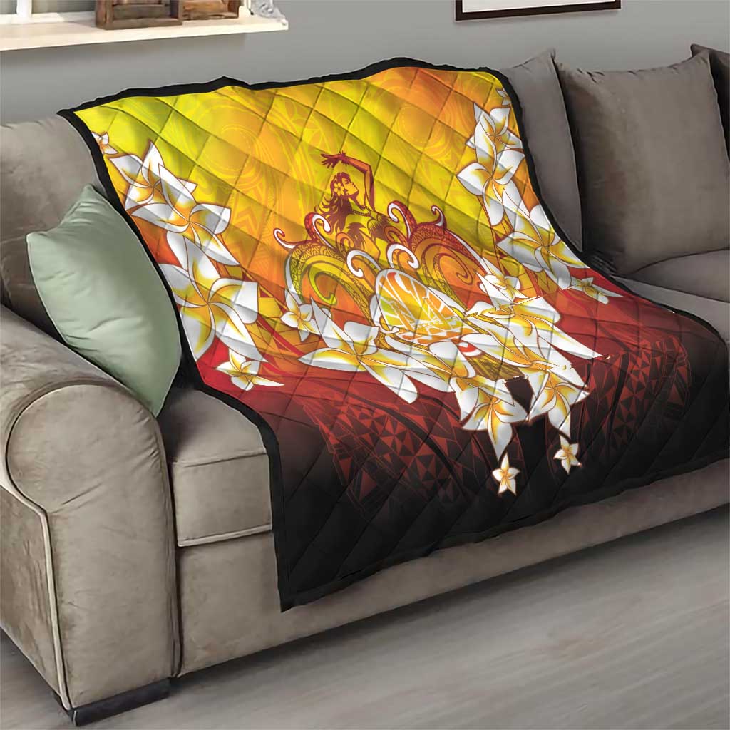 Tahiti Heiva Festival Quilt Tahitian Vahine Plumeria Flowers LT05 - Polynesian Pride