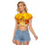 Tahiti Heiva Festival Raglan Cropped T Shirt Tahitian Vahine Plumeria Flowers