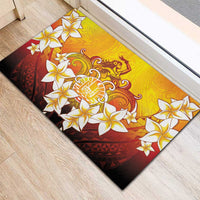 Tahiti Heiva Festival Rubber Doormat Tahitian Vahine Plumeria Flowers LT05 - Polynesian Pride