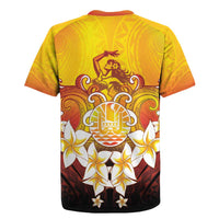 Tahiti Heiva Festival Rugby Jersey Tahitian Vahine Plumeria Flowers LT05 - Polynesian Pride