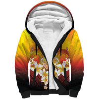 Tahiti Heiva Festival Sherpa Hoodie Tahitian Vahine Plumeria Flowers LT05 Unisex Yellow - Polynesian Pride