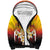 Tahiti Heiva Festival Sherpa Hoodie Tahitian Vahine Plumeria Flowers