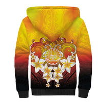 Tahiti Heiva Festival Sherpa Hoodie Tahitian Vahine Plumeria Flowers LT05 - Polynesian Pride