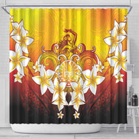 Tahiti Heiva Festival Shower Curtain Tahitian Vahine Plumeria Flowers LT05 - Polynesian Pride