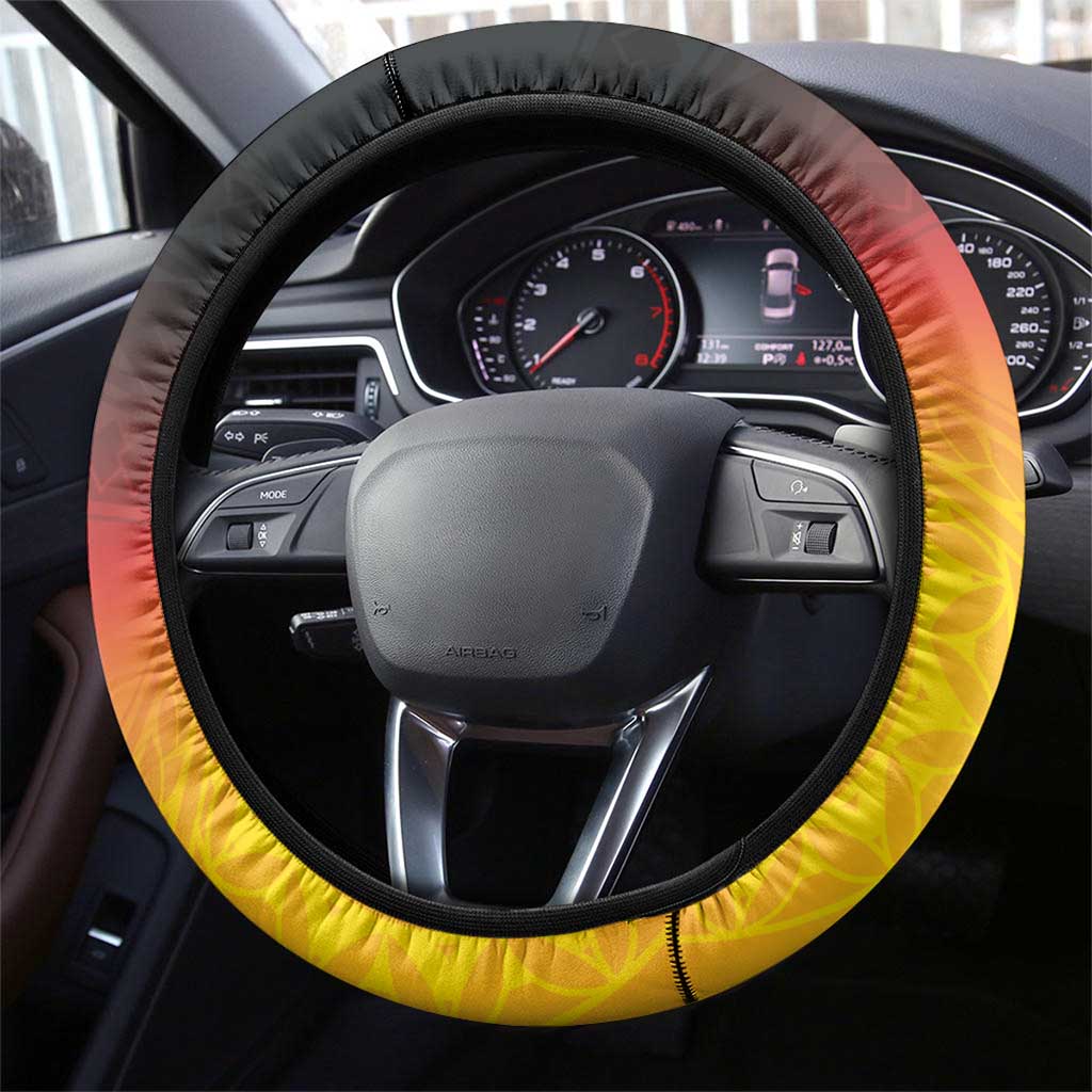 Tahiti Heiva Festival Steering Wheel Cover Tahitian Vahine Plumeria Flowers LT05 - Polynesian Pride