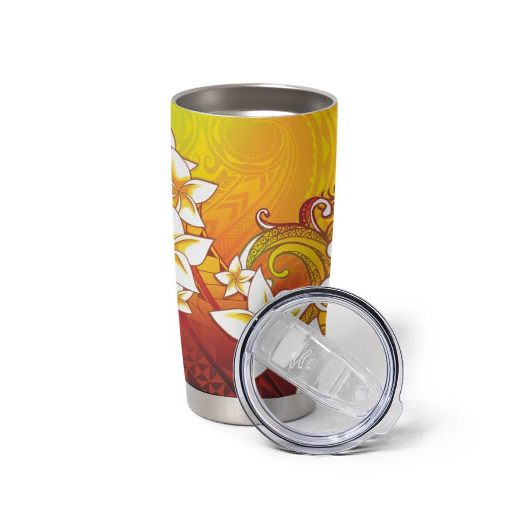 Tahiti Heiva Festival Tumbler Cup Tahitian Vahine Plumeria Flowers LT05 - Polynesian Pride