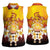 Tahiti Heiva Festival Women Sleeveless Polo Shirt Tahitian Vahine Plumeria Flowers