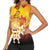 Tahiti Heiva Festival Women Sleeveless Polo Shirt Tahitian Vahine Plumeria Flowers