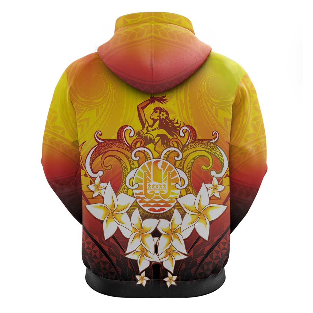 Tahiti Heiva Festival Zip Hoodie Tahitian Vahine Plumeria Flowers LT05 - Polynesian Pride