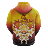 Tahiti Heiva Festival Zip Hoodie Tahitian Vahine Plumeria Flowers LT05 - Polynesian Pride