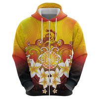 Tahiti Heiva Festival Zip Hoodie Tahitian Vahine Plumeria Flowers LT05 - Polynesian Pride