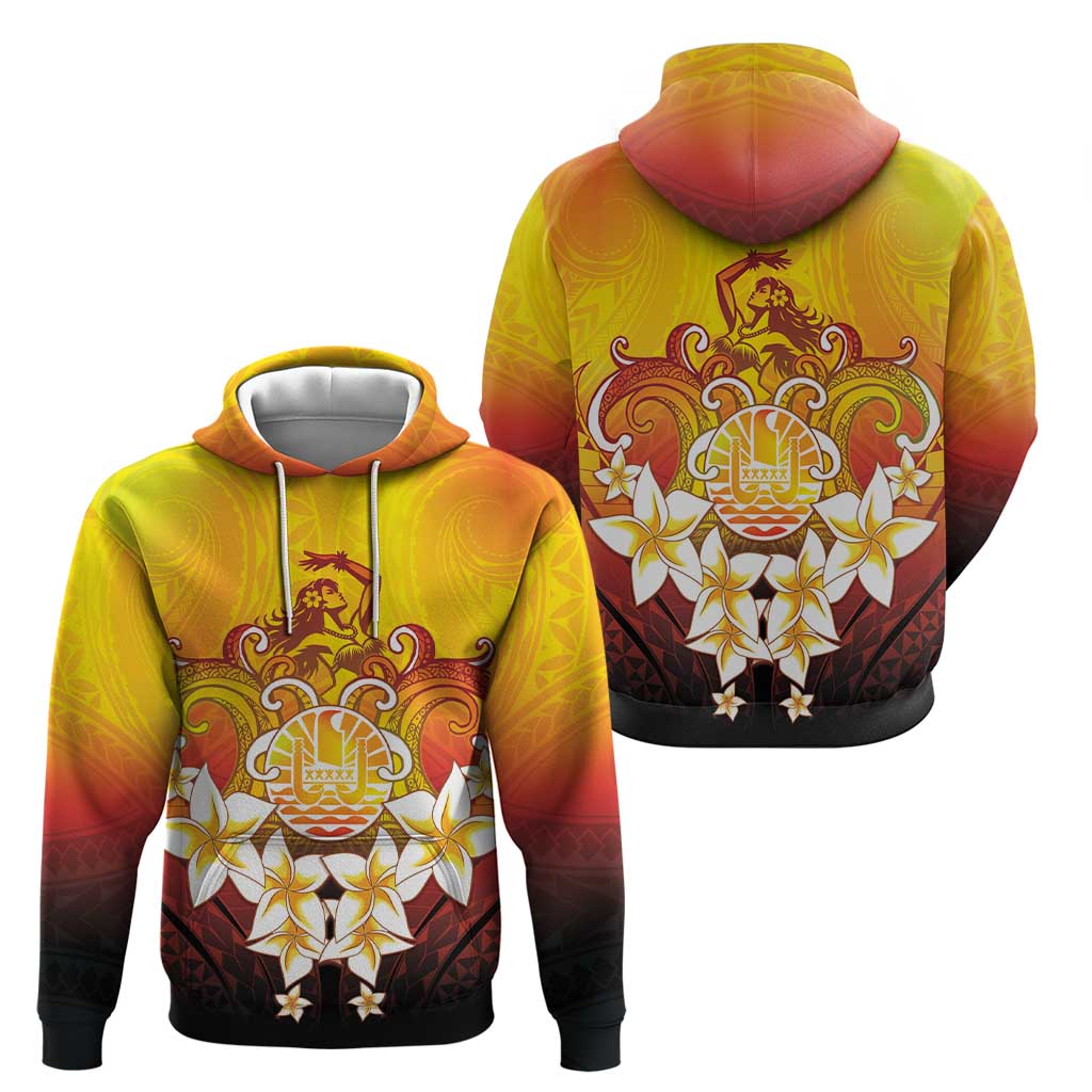 Tahiti Heiva Festival Zip Hoodie Tahitian Vahine Plumeria Flowers LT05 - Polynesian Pride